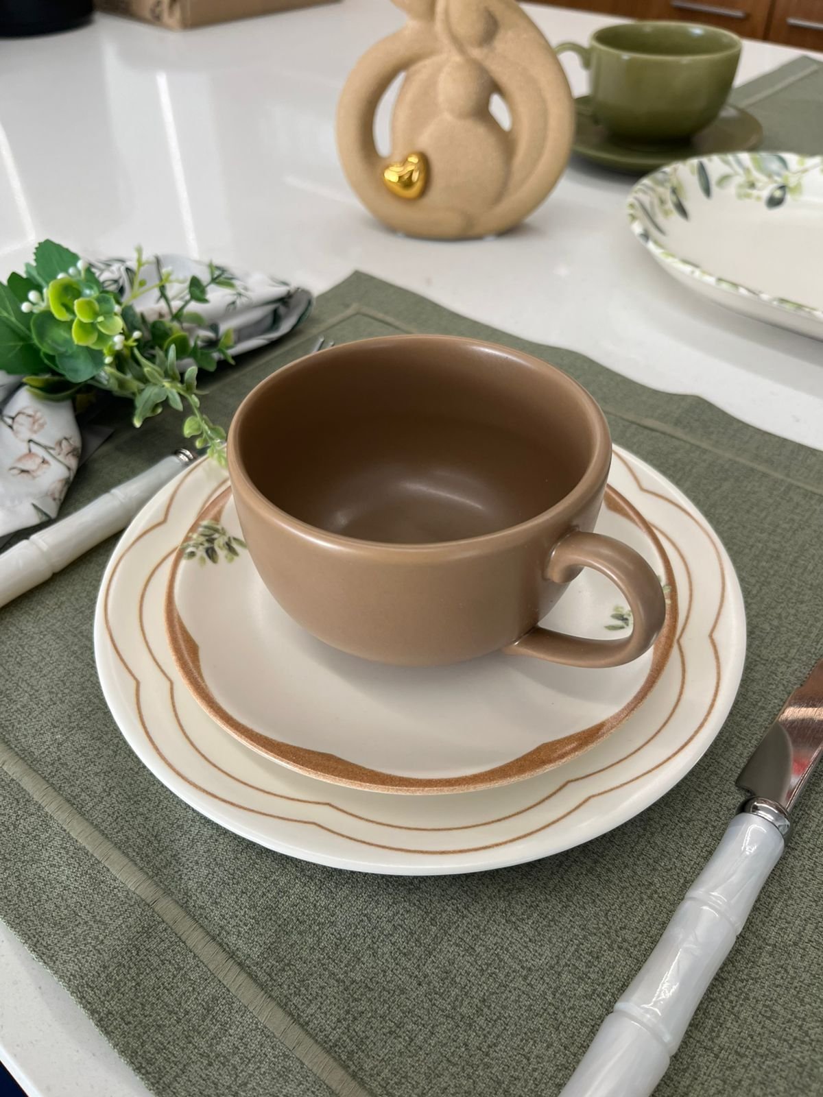 Conjunto 6 Xic. Cha Macchiato C/ Pires Coup Oliveira By Aurora 250ml